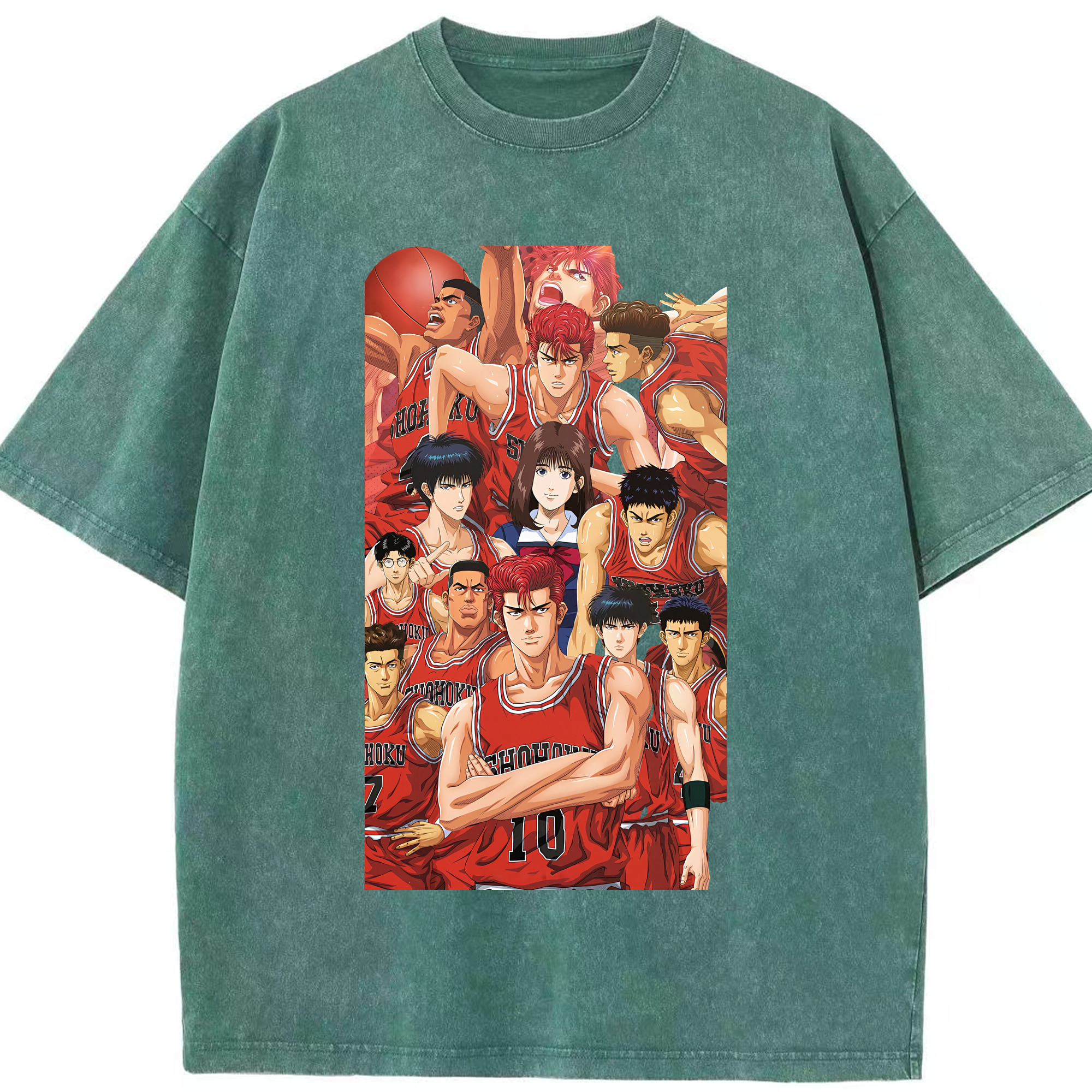 （画像用） SLAM DUNK／スラムダンク 綿100% ヴィンテージ風 半袖Tシャツ（フロントプリント）